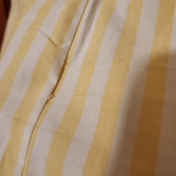 1960s Union Made Mod Vintage Yellow & White Stripe Shift Dress - Picture 5 of 8